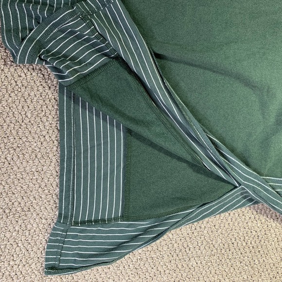 Heyson Womens Shirt Top Size Medium Dark Forest Green Striped Oversized Pullover - Picture 4 of 11